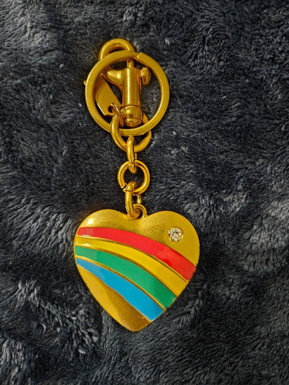 Gold Heart Keychain and Purse Charm